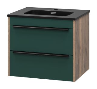 Подвесная тумба под раковину Brevita Greenwood GRE-09060-0802Я 60см зелёный/дуб Галифакс олово